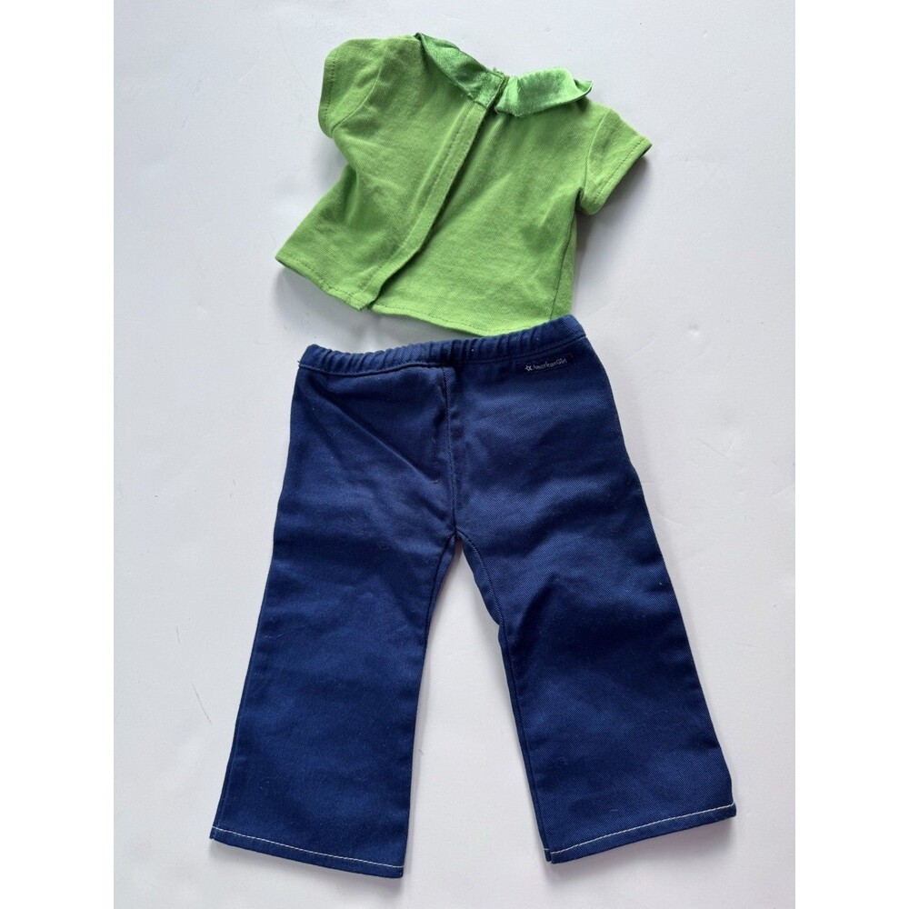2014 American Girl School Days Outfit AG 18” Doll Clothes Green Top Pants - Picture 3 of 4